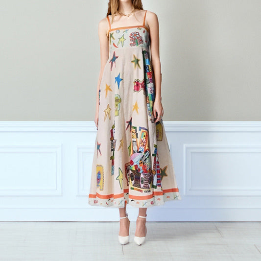 Lightweight Printed A-Line Maxi Dress