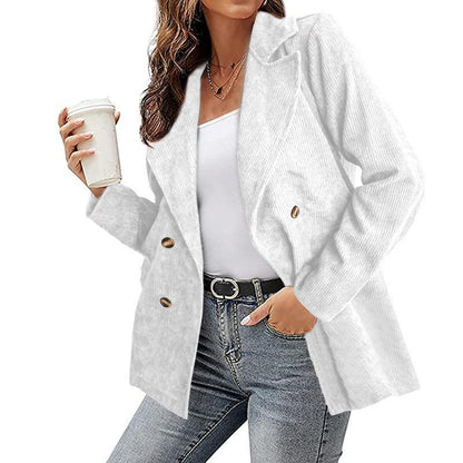 Women's winter lapel blazer with buttons