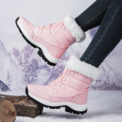 Women’s Boots - Mid-Calf Length - Quilted Stitching - Faux Fur Lined