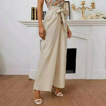 Plain wide leg trousers for women