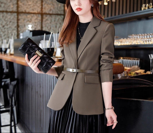 Women's Tailored Chic Blazer with Belt 