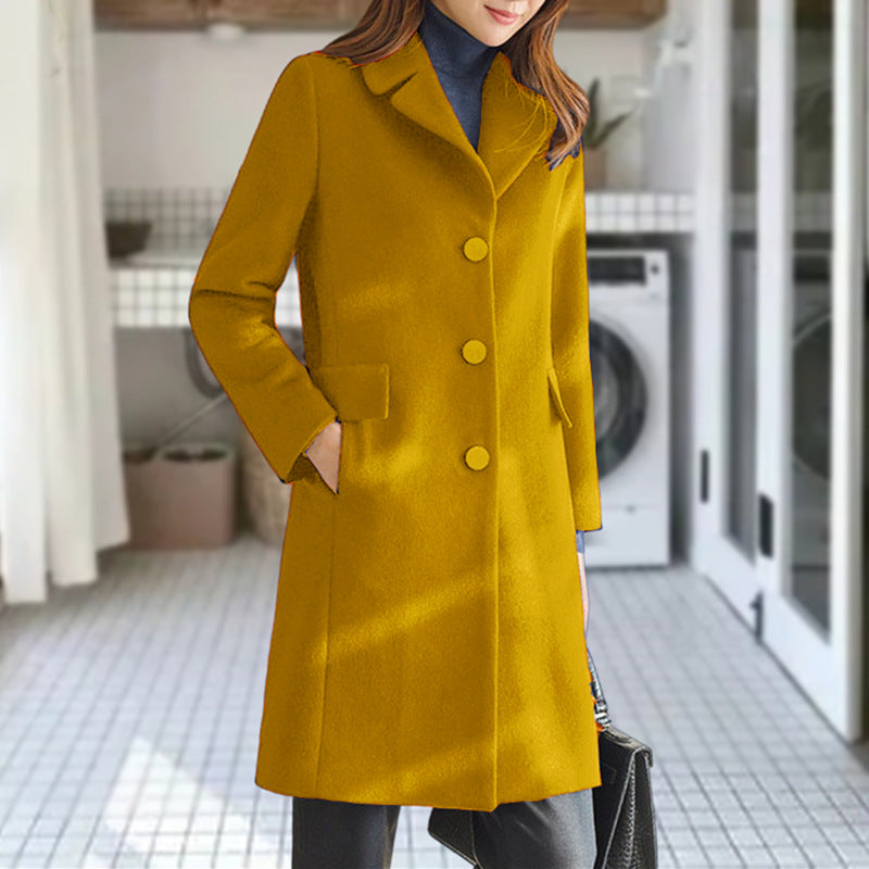 Tailored Wool Knee Length Trench Coat 
