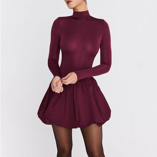 Slim Fit Gathered A-Line Mini Dress