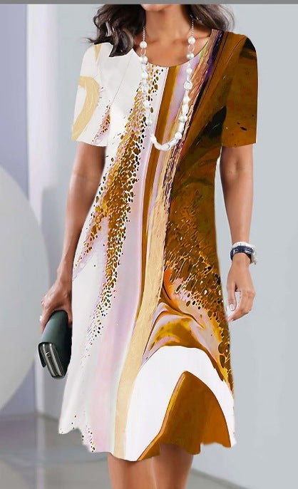 Printed Relaxed Fit Knee Length Dress