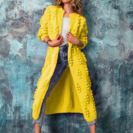 Popcorn Knit Relaxed Fit Cardigan Sweater Jacket 