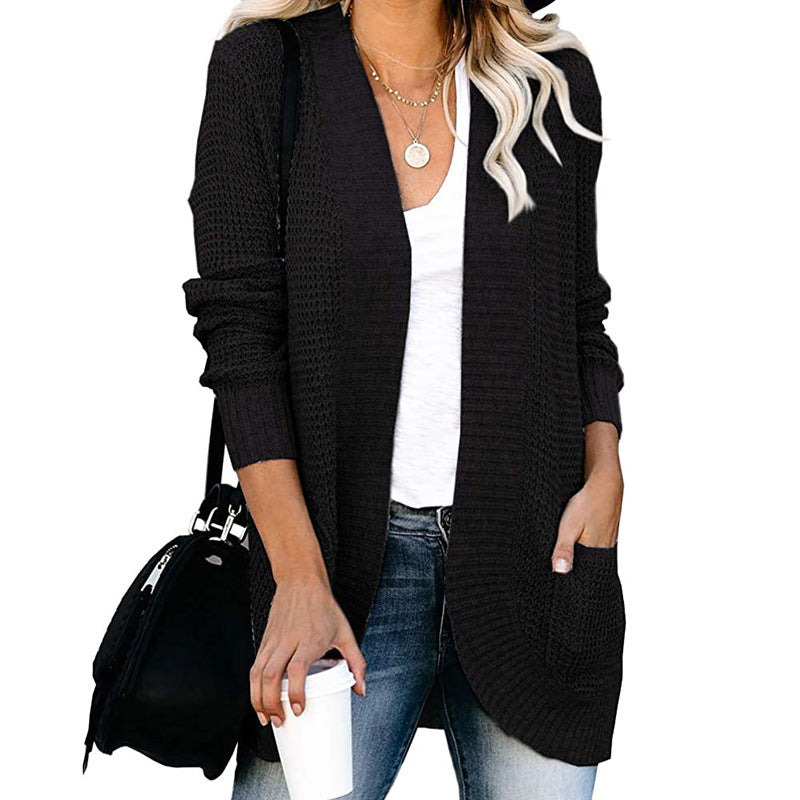 Relaxed Knitted Texture V-Neck Cardigan 