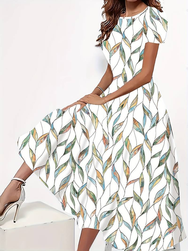 Floral Print Flowy A-Line Midi Dress