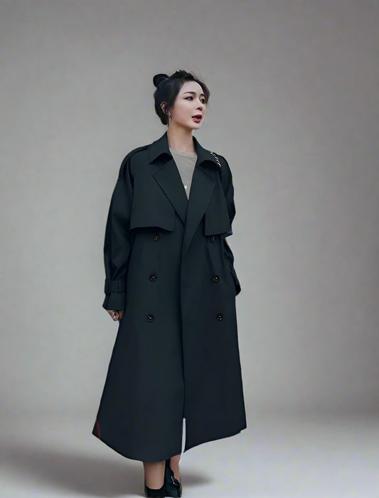 Double-Breasted Autumn Lapel Trench Coat