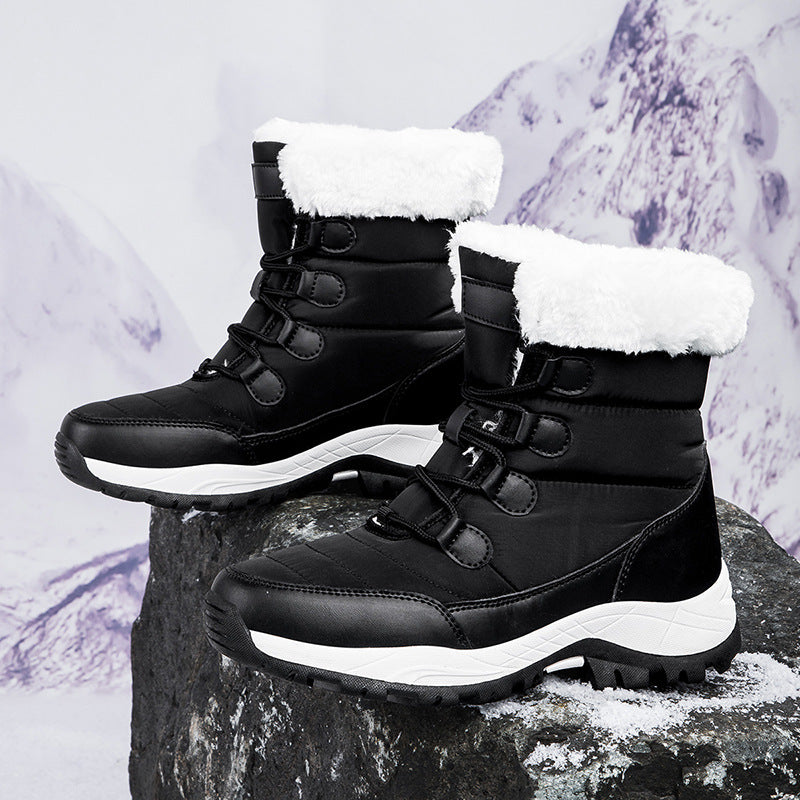 Women’s Boots - Mid-Calf Length - Quilted Stitching - Faux Fur Lined