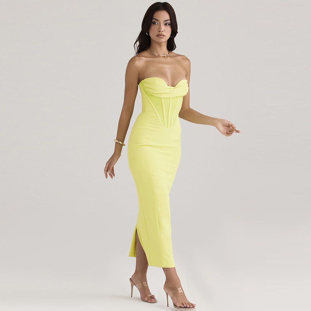 Slim Fit Strapless Boned Bodycon Dress