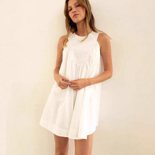 Lightweight Relaxed Fit Cotton A-Line Dress