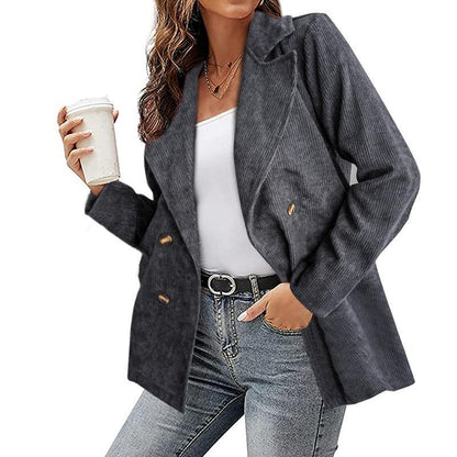 Women's winter lapel blazer with buttons