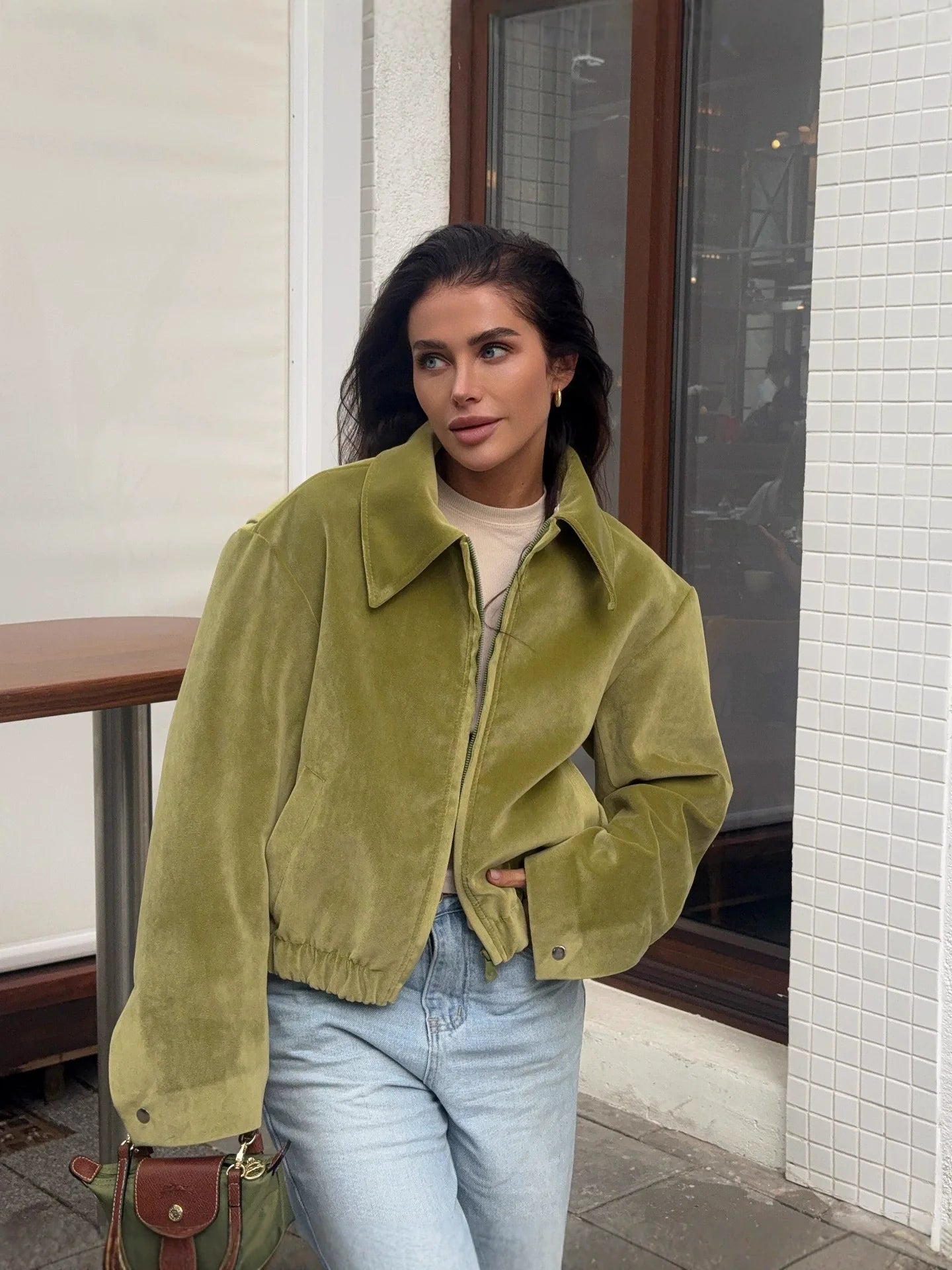 Plush Oversized Fit Zipper Jacket 