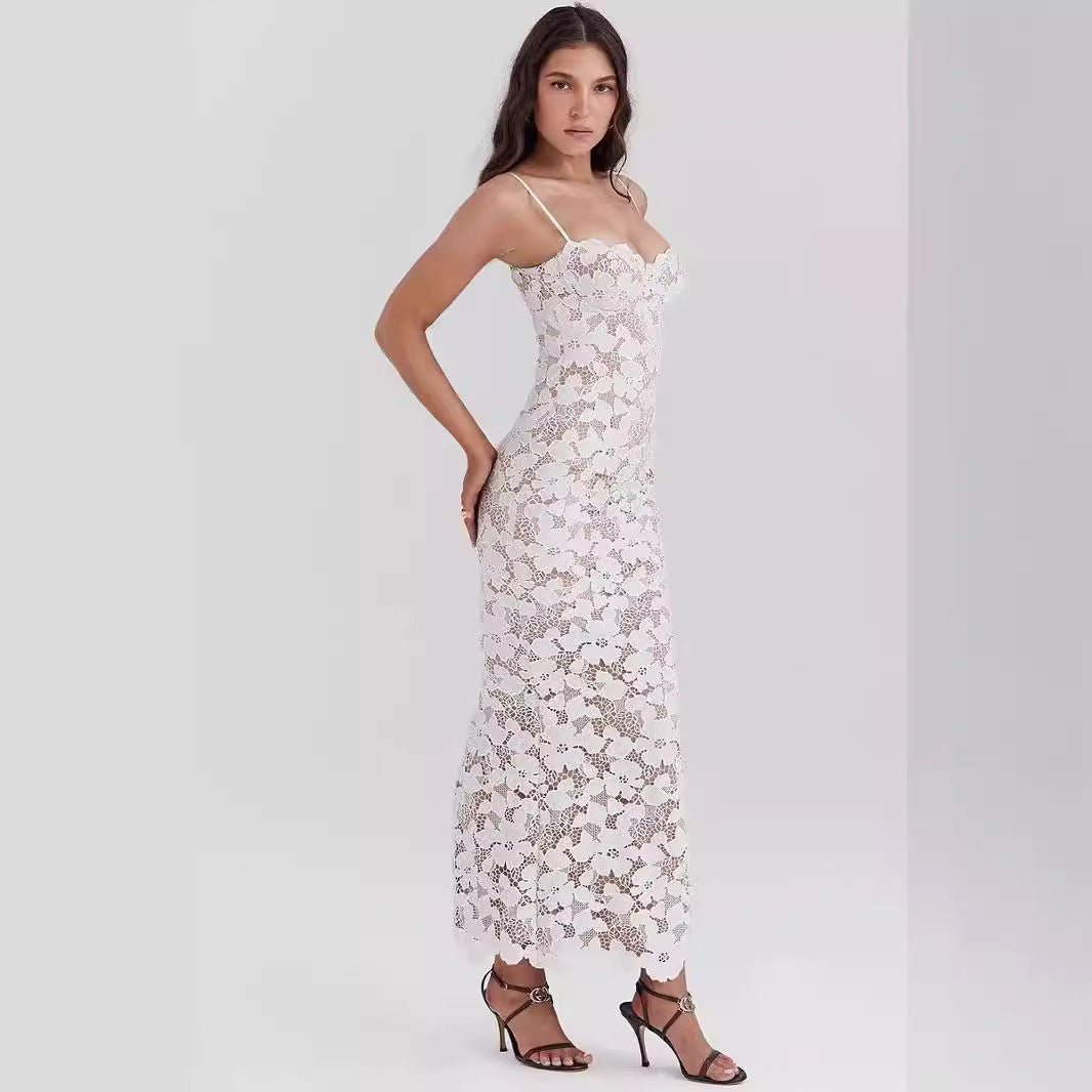 Lace Fabric Slim Fit Slip Dress