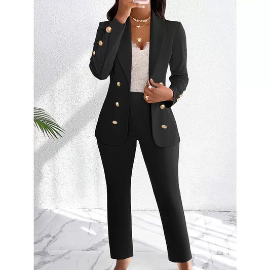 Slim Fit Shawl Collar Blazer Pants Set 