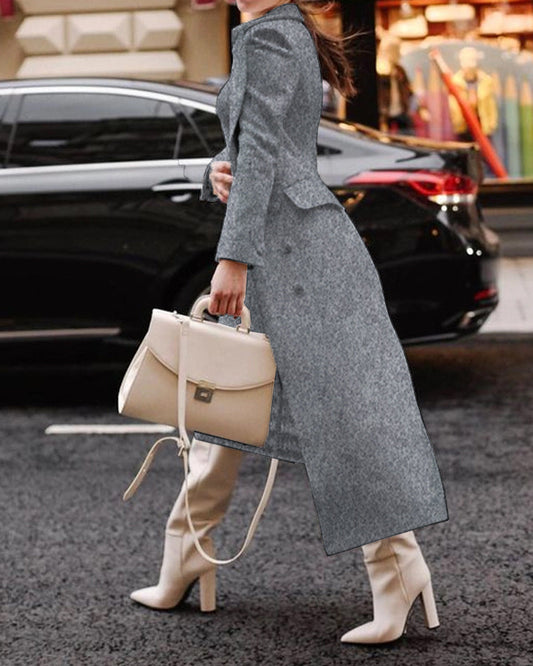 Wool Feel Tailored Fit Long Jacket 