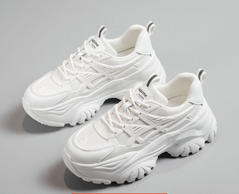 Women's Chunky Sneakers - Thick Platform Sole - Lace-Up Casual Streetwear