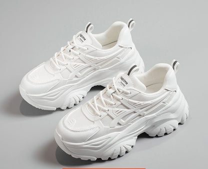 Women's Chunky Sneakers - Thick Platform Sole - Lace-Up Casual Streetwear