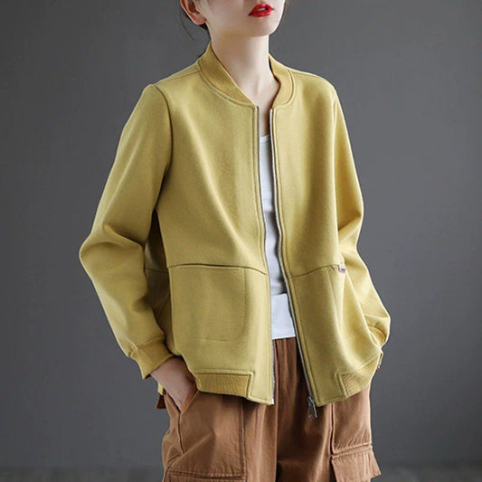 Soft Feel Relaxed Fit Baseball Jacket 
