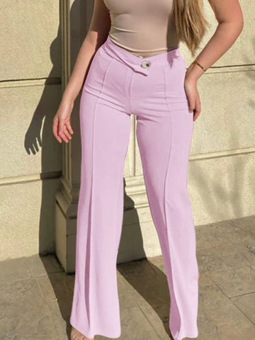 Women's high-waisted straight pants
