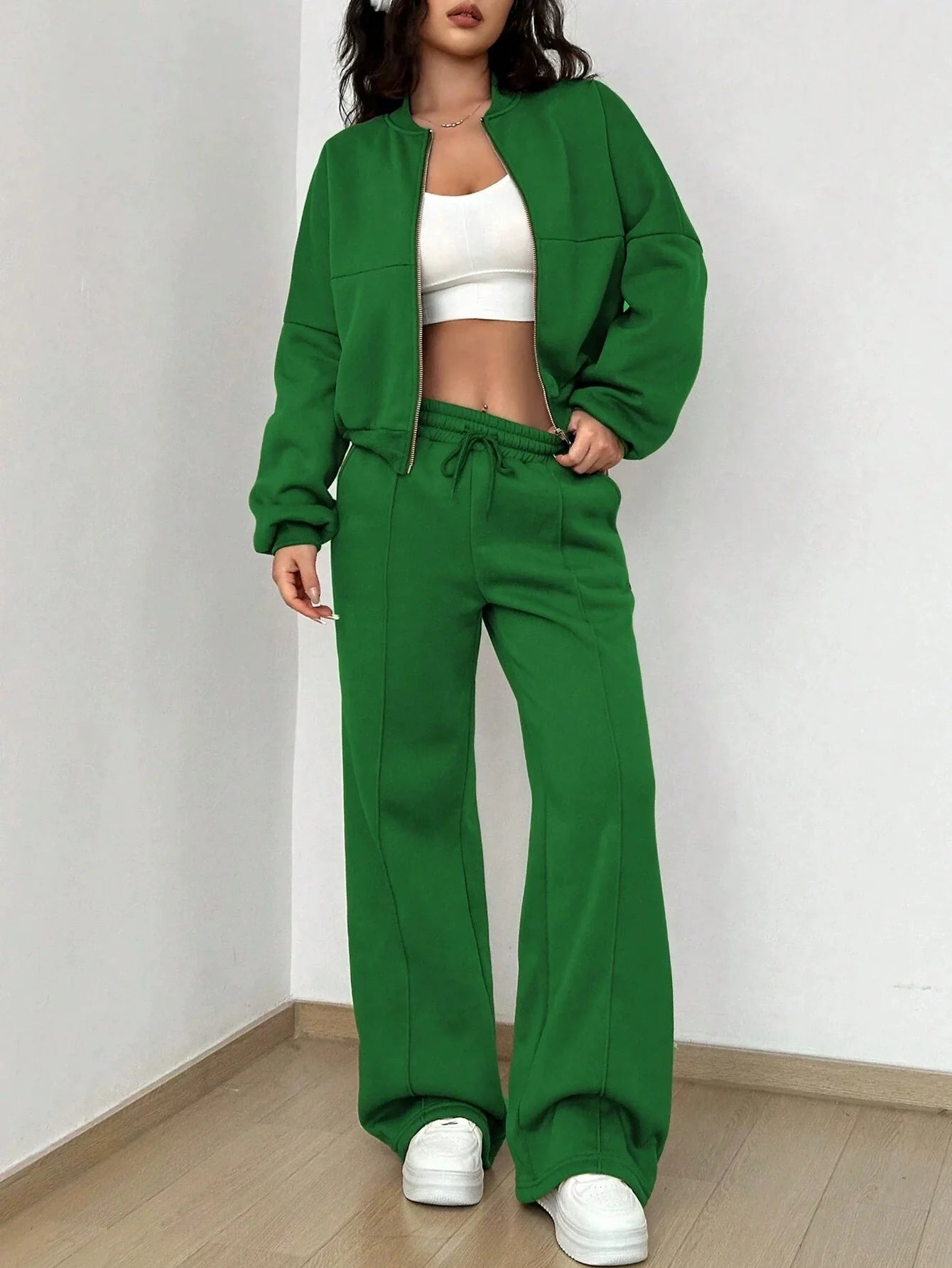 Two-Piece Relaxed Fit High-Waist Loungewear Set 