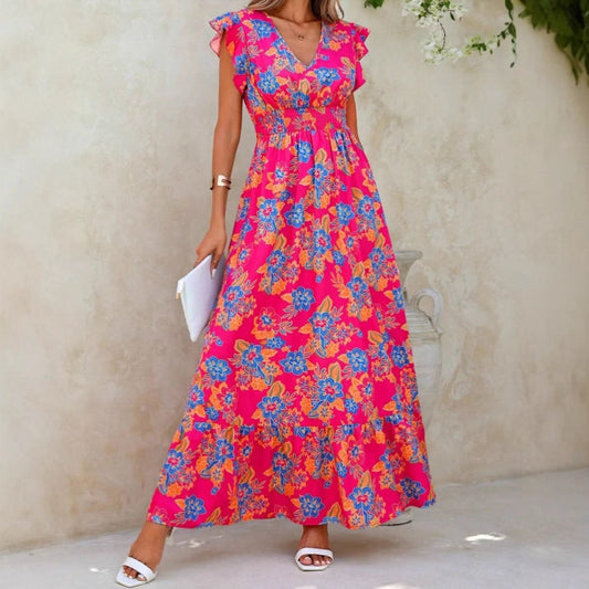 Floral Print Relaxed Fit Maxi Dress