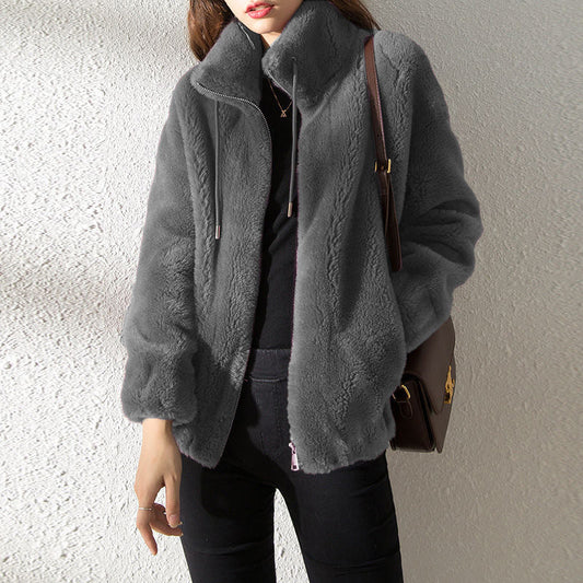 Plush Fleece Relaxed Fit Jacket 