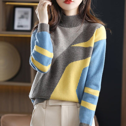 Women's knitted turtleneck undershirt sweater
