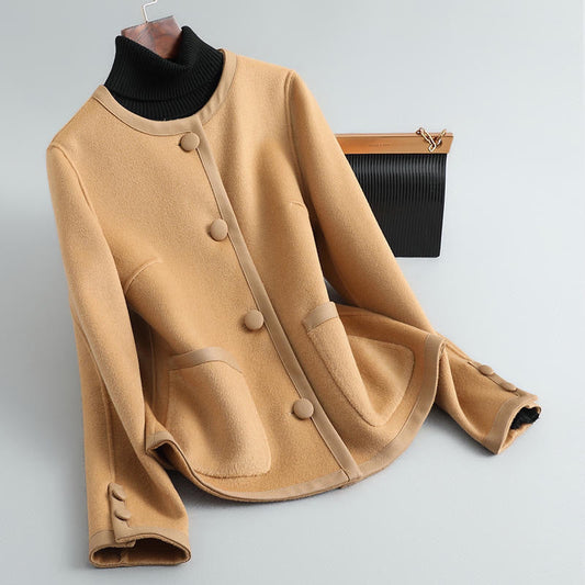 Wool Tailored Fit Contrast Trim Coat