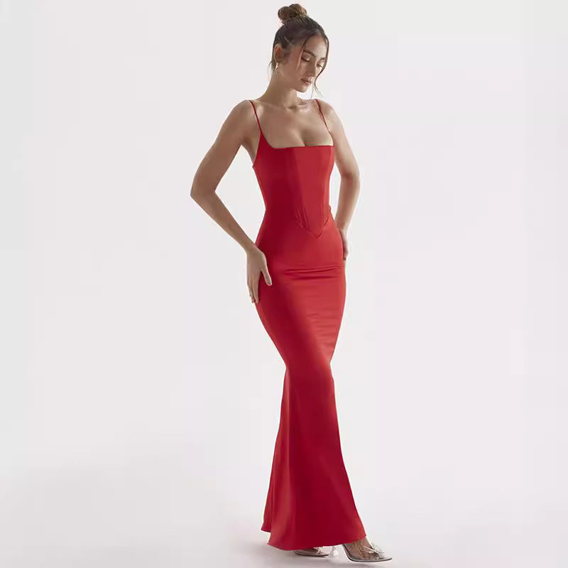 Bodycon Spaghetti Strap Maxi Dress