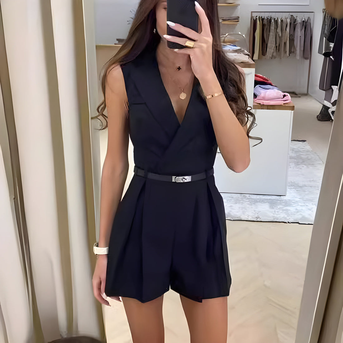 Women's stylish sleeveless romper