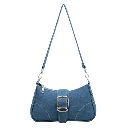 Marjani - small denim buckle two-way bag