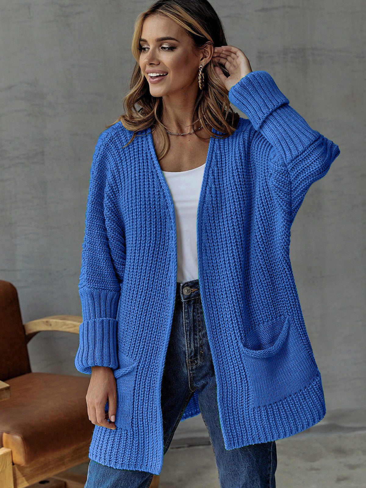 Chunky Ribbed Oversized Knit Cardigan 