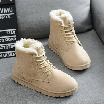 Women’s winter ankle boots with lace-up closure