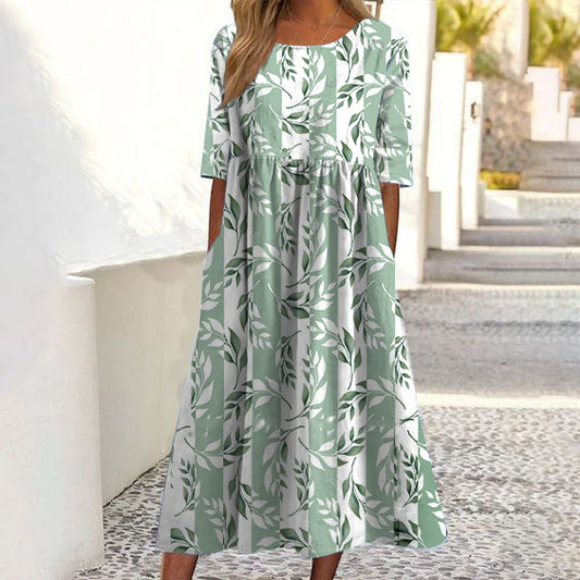 Natural Fiber Relaxed Button Down Maxi Dress 