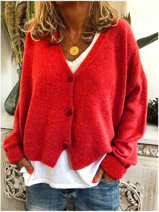 Cozy V-Neck Button-Front Cardigan