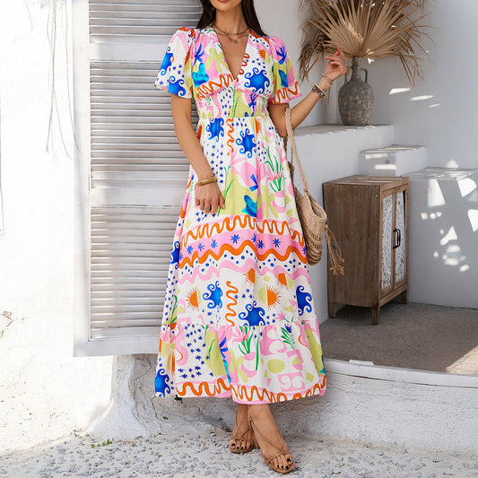 Lightweight Cotton High Waist Maxi Dress