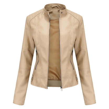 Women's casual leather jacket
