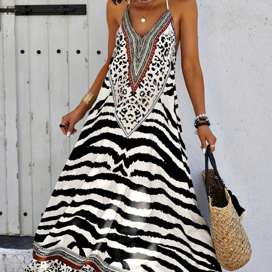 Flowy Cotton A-Line Maxi Dress 