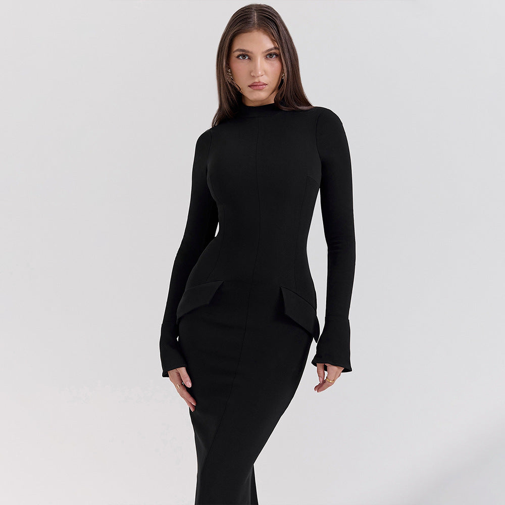 Slim Fit Tailored Long Sleeve Dress