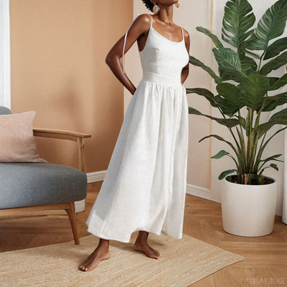 Sleeveless V-Neck High-Waisted Dress for Women