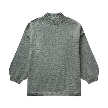 Women’s Knit Sweater - Chunky Textured Fabric - Oversized Fit - Long Sleeve Cozy Style