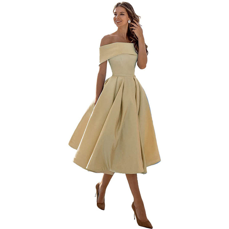 Elegant Off-Shoulder A-Line Dress