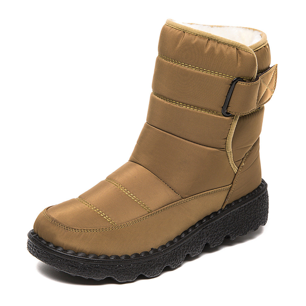 Women's waterproof high-top slip-on snow boots