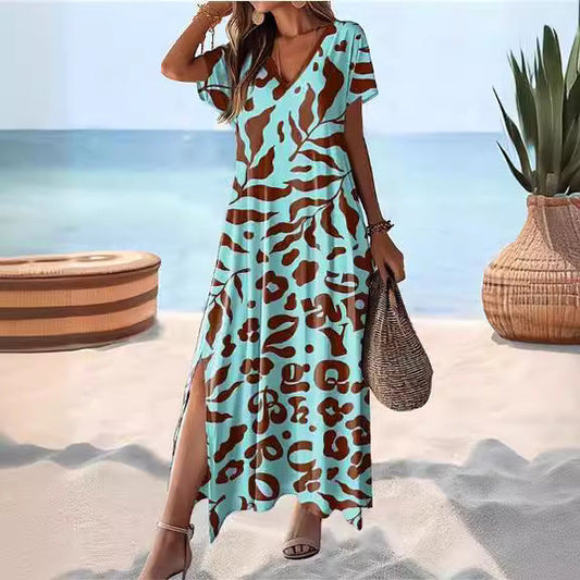 Breezy Side Slit Relaxed Fit Maxi Dress 