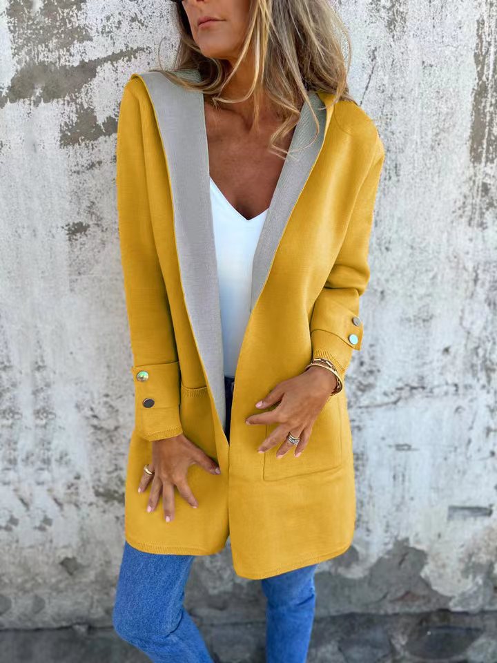 Soft Knit Relaxed Fit Hooded Cardigan 