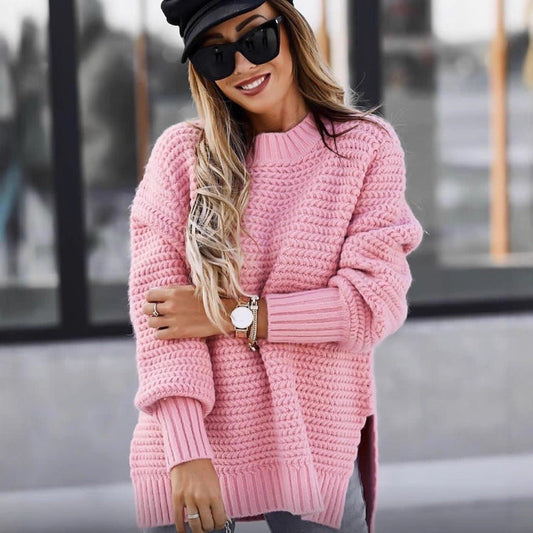 Ribbed Knit Oversized Fit Pullover Sweater 