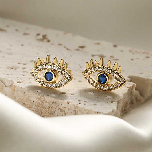 Crystal Embellished Eye Stud Statement Earrings