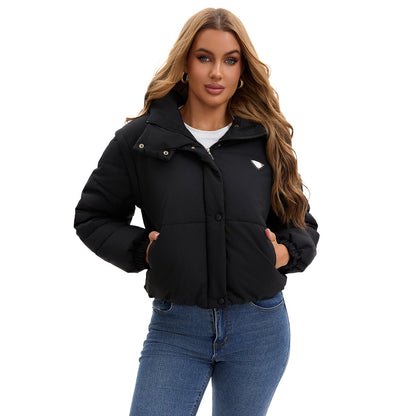 Women’s Jacket - Quilted - Cropped Length - Stand Collar - Button Front