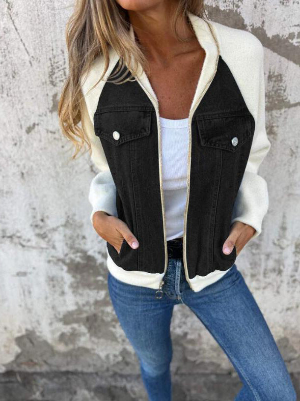 Wool Blend Relaxed Fit Bomber Jacket 